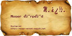 Moser Árpád névjegykártya